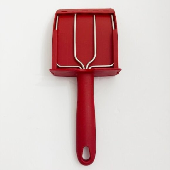 Set of 2 Kuhn Rikon Meat Fork & Scoop Red Swiss Kitchen Tool Stainless Steel - Picture 2 of 5